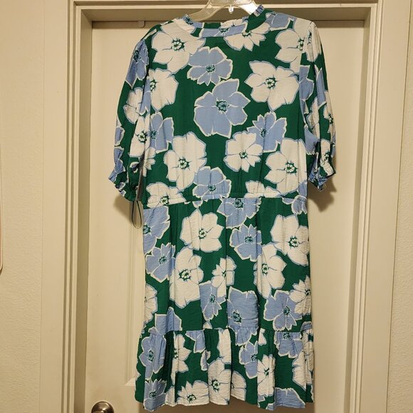 *NWT* Blue & Green Rayon XXL Sonoma midi swing dress - Picture 9 of 11